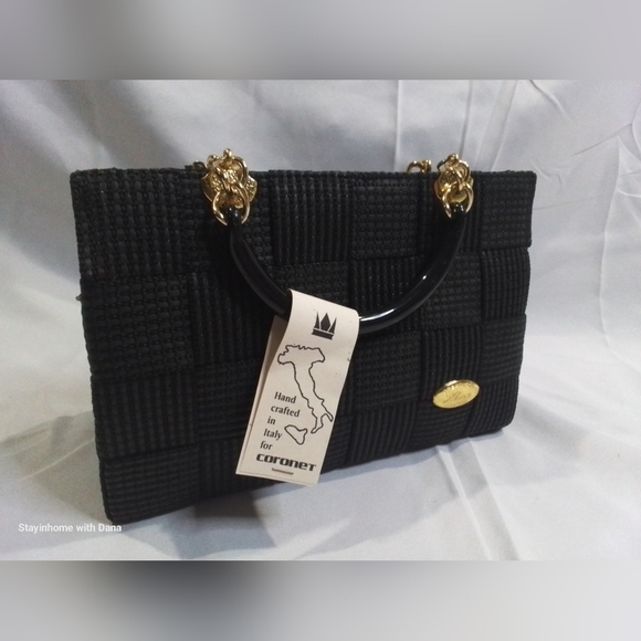 Creazioni Alma Handbags - 𝅺NWT Creazioni Alma Woven BLACK Satchel Purse Bag VINTAGE SAMPLE